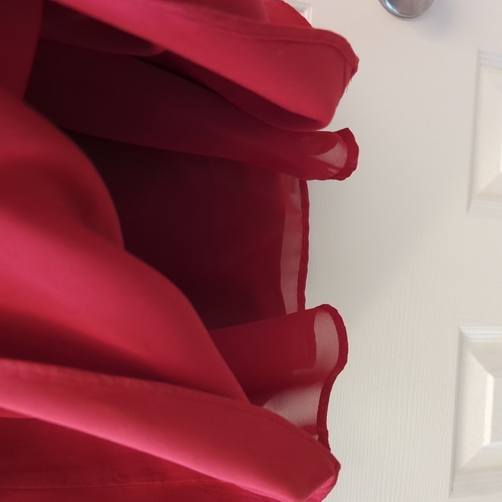 LOFT Dress Tie Cuff Off The Shoulder Red Size Small - Picture 7 of 7